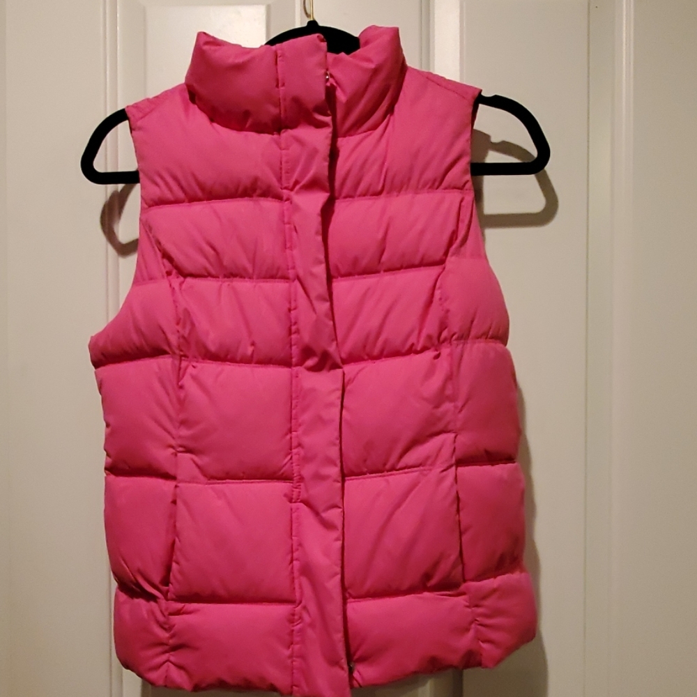 Pink down vest